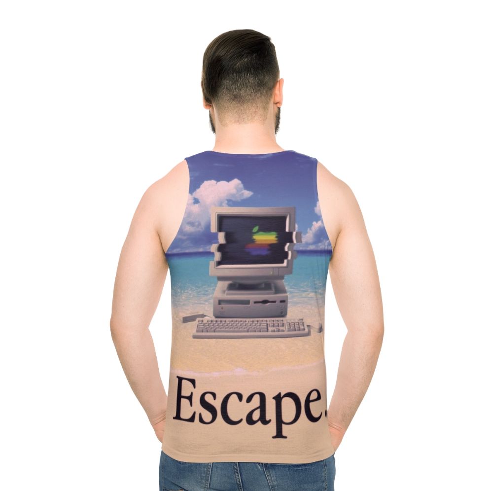 Vaporwave Macintosh Unisex Tank Top - men back