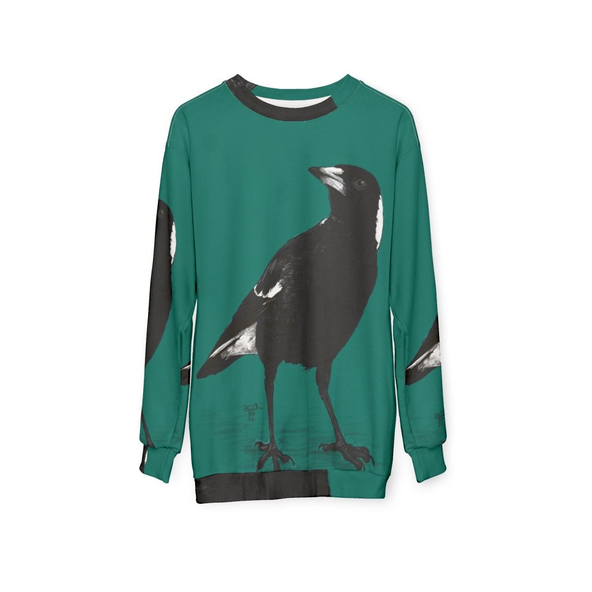 Australian Magpie Black and White Bird Sweatshirt - hanging