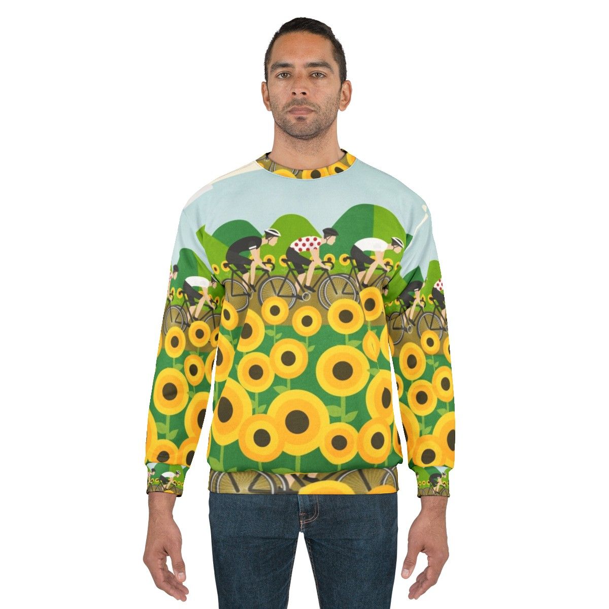 Cycling Sweatshirt with Le Tour de France Inspired Design - men