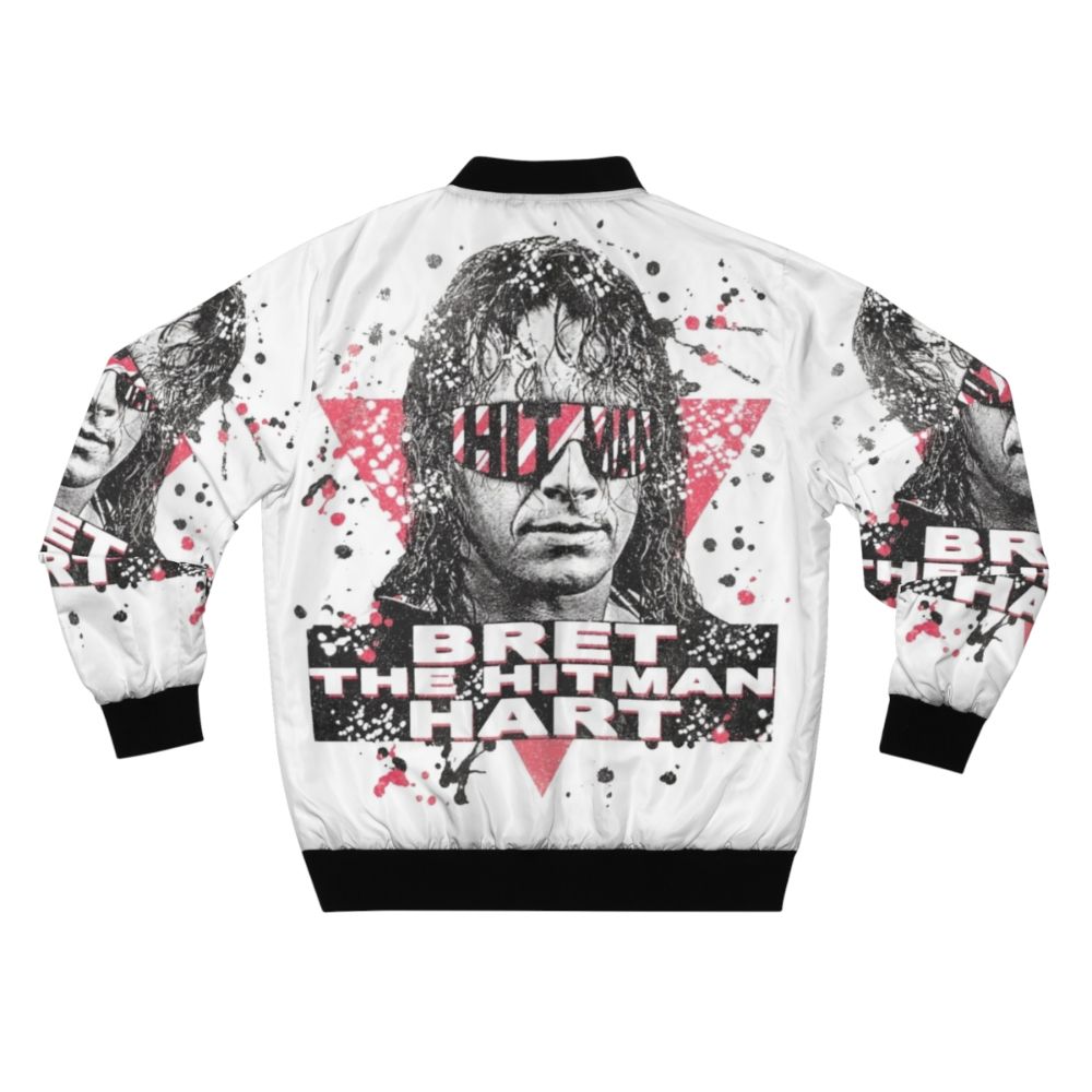 Tribute to the Hitman Bomber Jacket featuring Bret Hart's iconic wrestling persona - Back