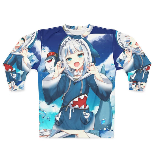 Gawr Gura Hololive Anime Sweatshirt featuring a kawaii chibi design