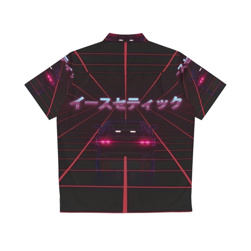 Vibrant 80s retro vaporwave synthwave Hawaiian shirt - Back