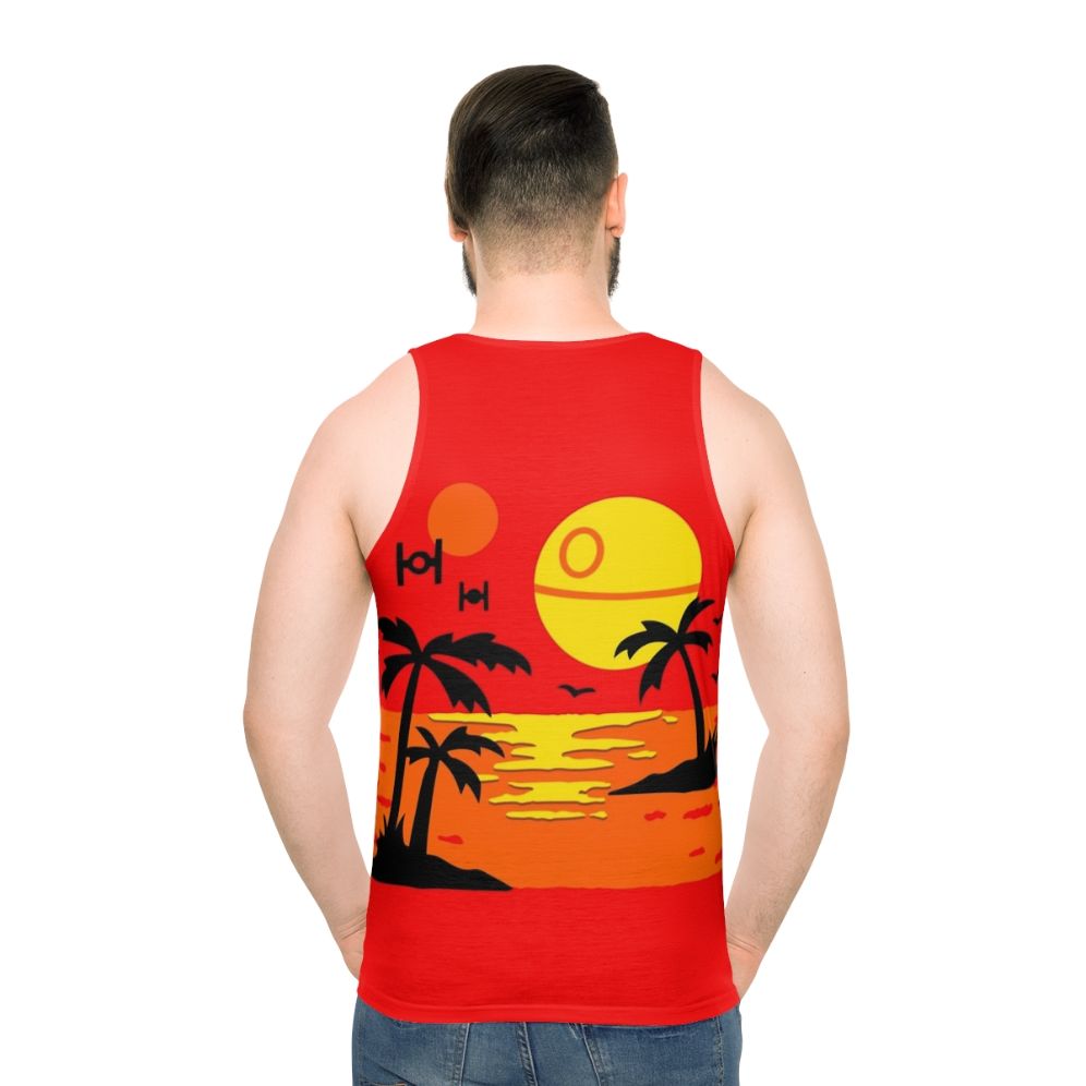 Unisex imperial beach party tank top - men back