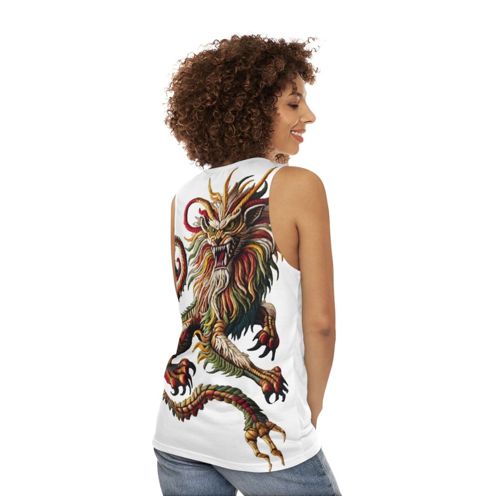 Manticore embroidered unisex fantasy tank top - women back