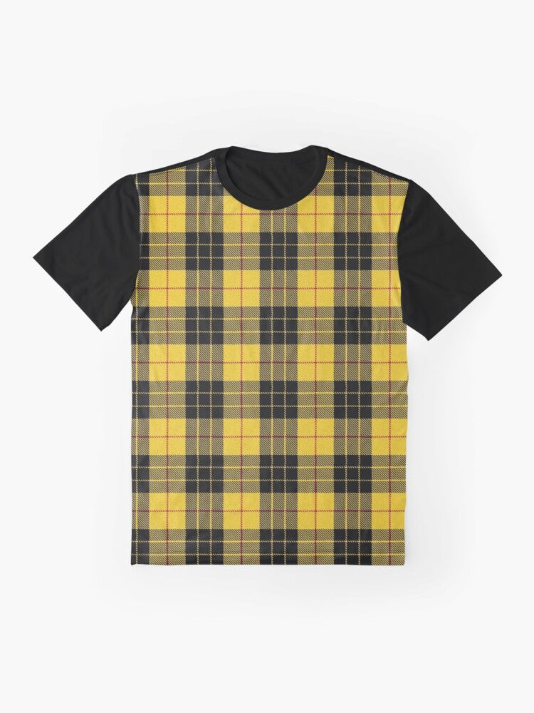 Clan MacLeod Tartan Graphic T-Shirt featuring the distinctive pattern of the MacLeod clan - Flat lay