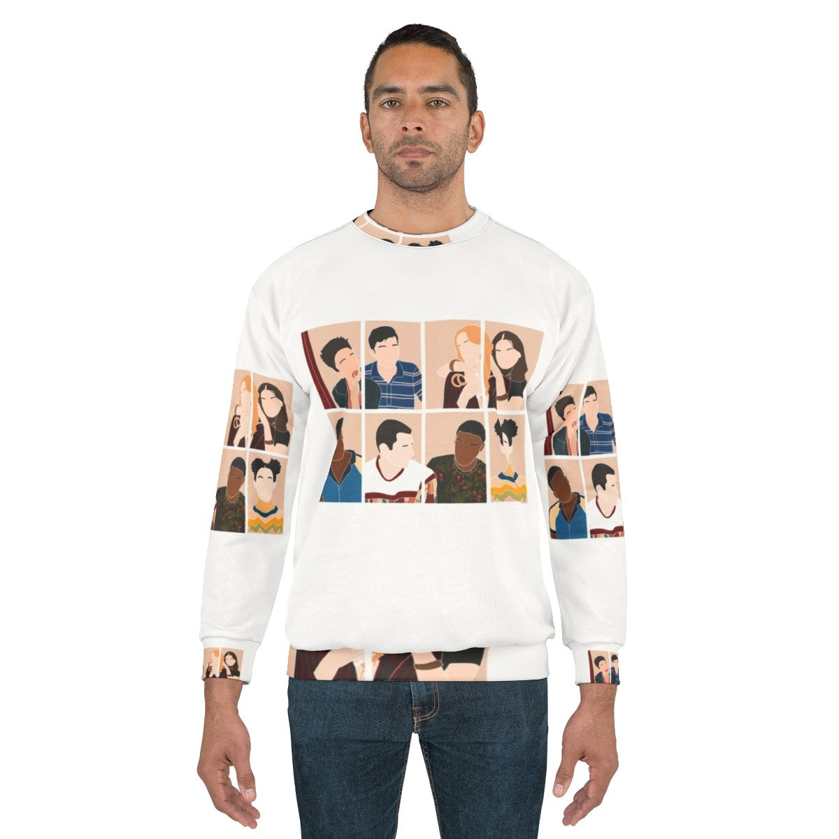 Sex Education Cast Sweatshirt featuring Maeve Wiley and Otis Milburn - men