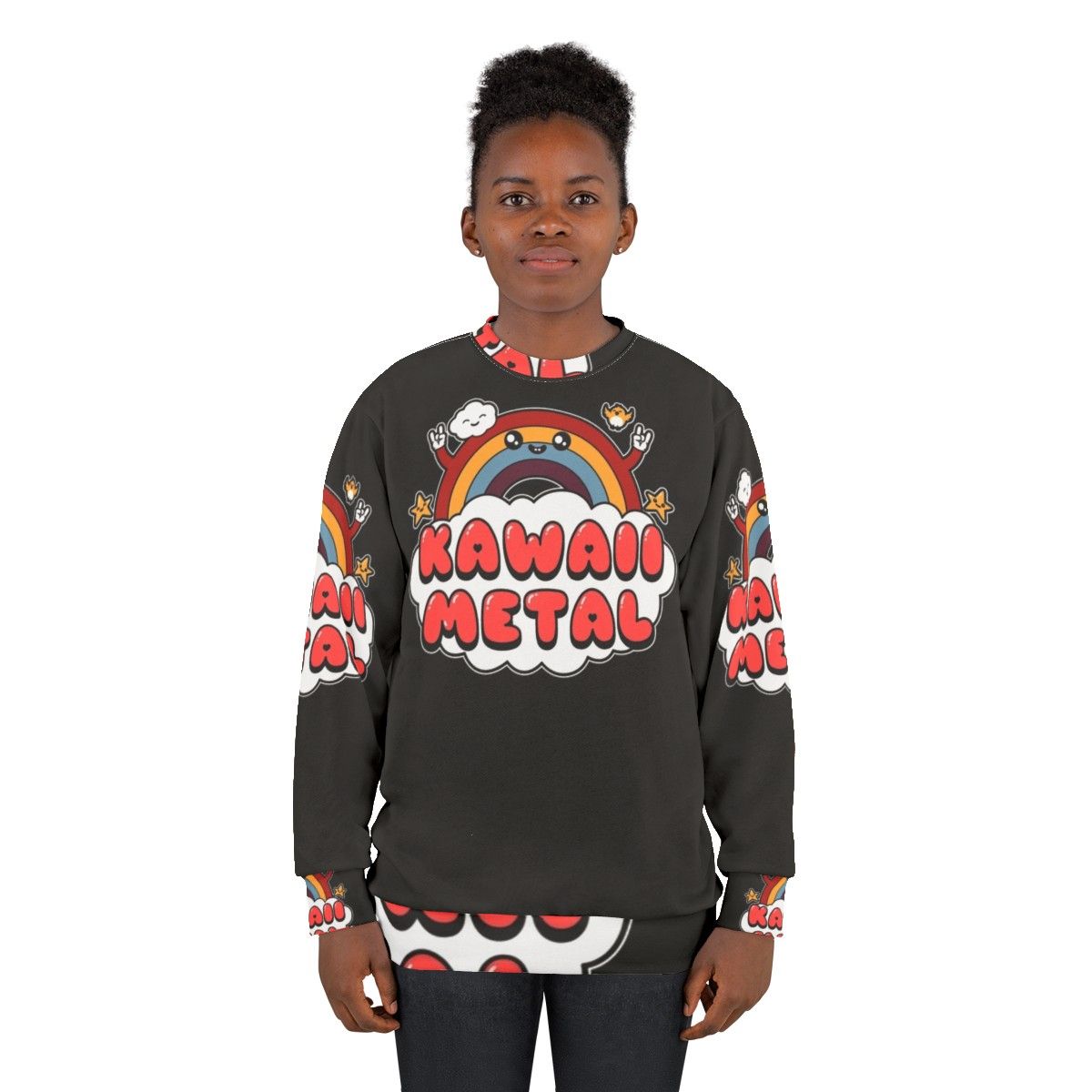 Kawaii Metal Sweatshirt with Cute Graphics - women