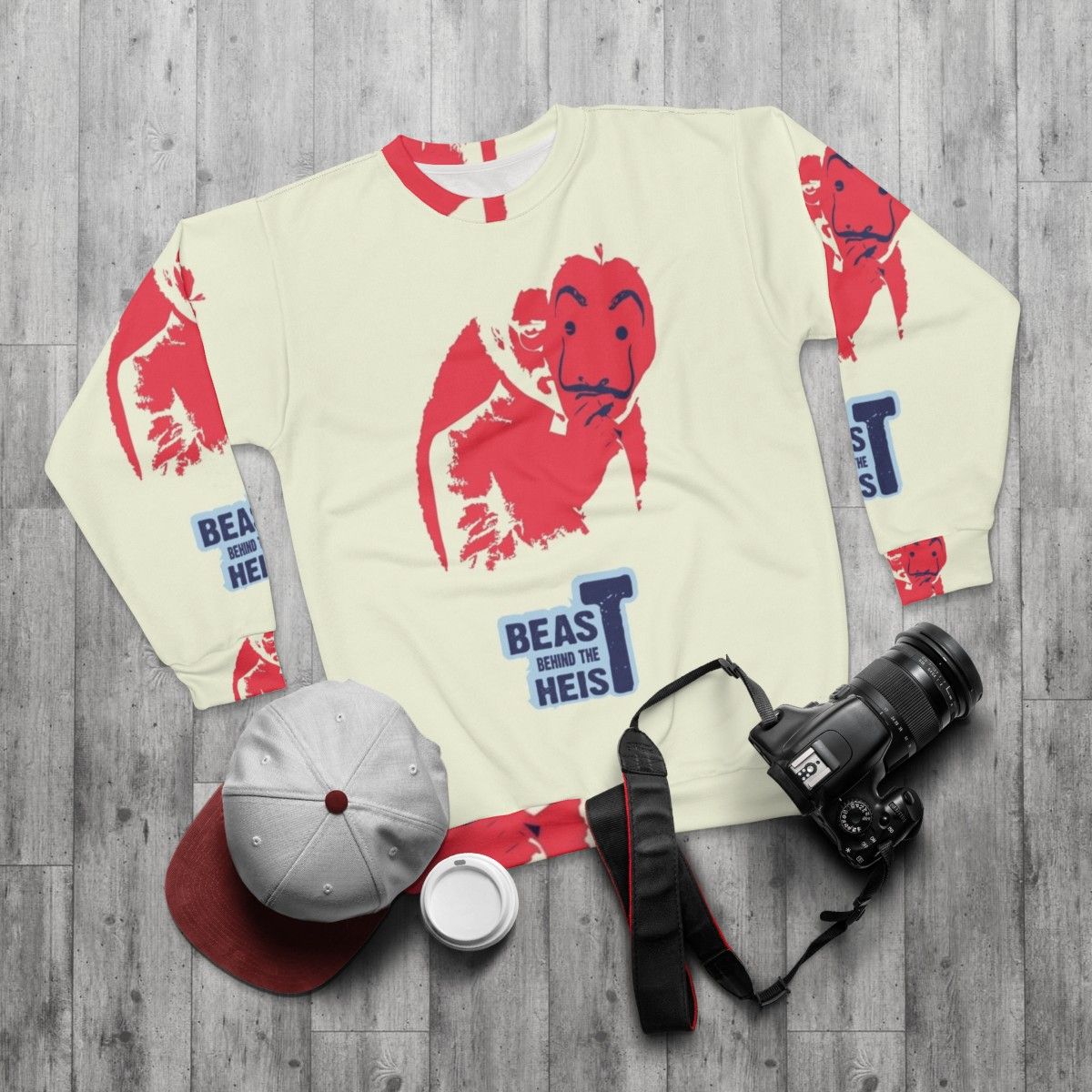 Money Heist "Beast Behind The Heist" Netflix Sweatshirt - flat lay