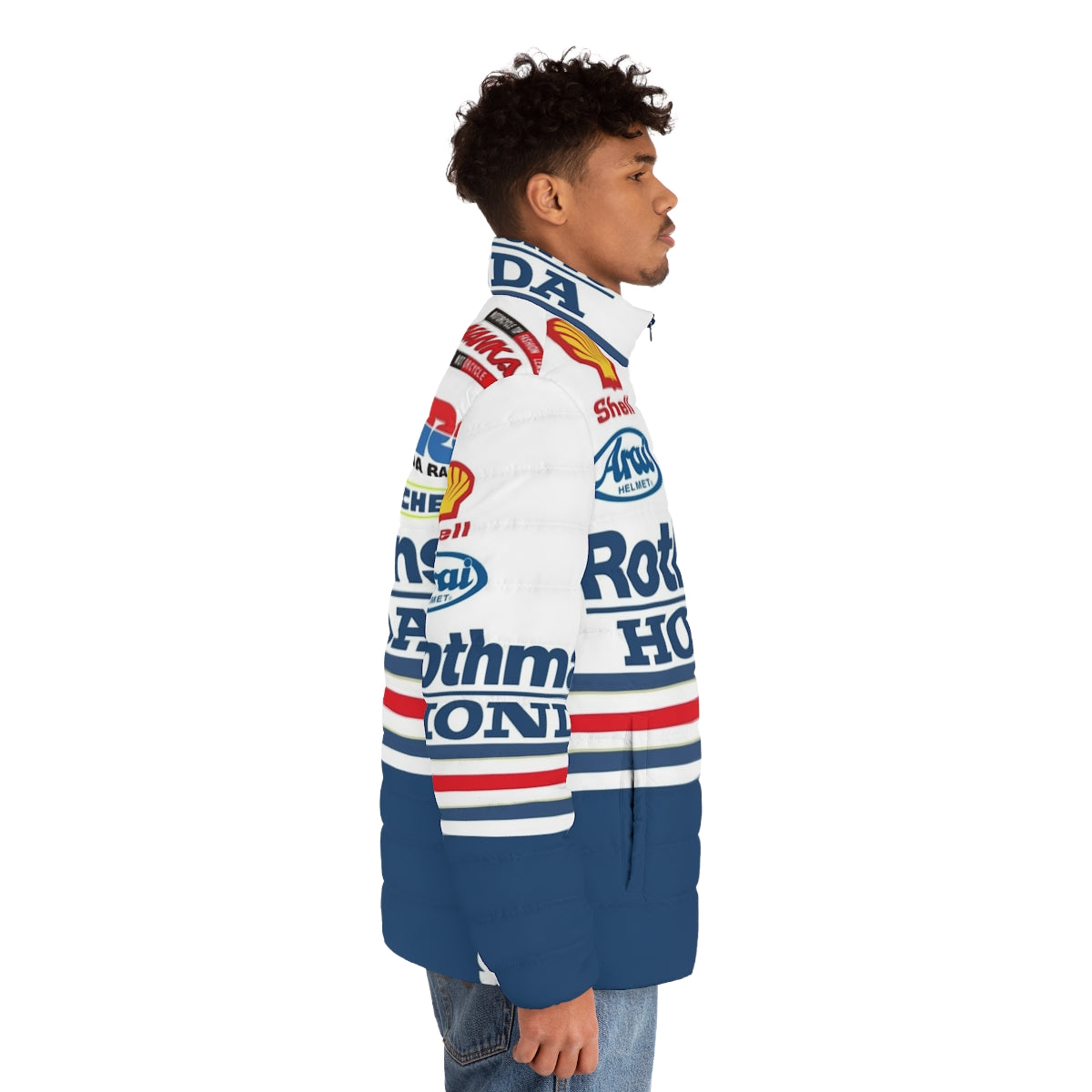 NSR Racing Puffer Jacket with Iconic Motorcycle Style - men side right