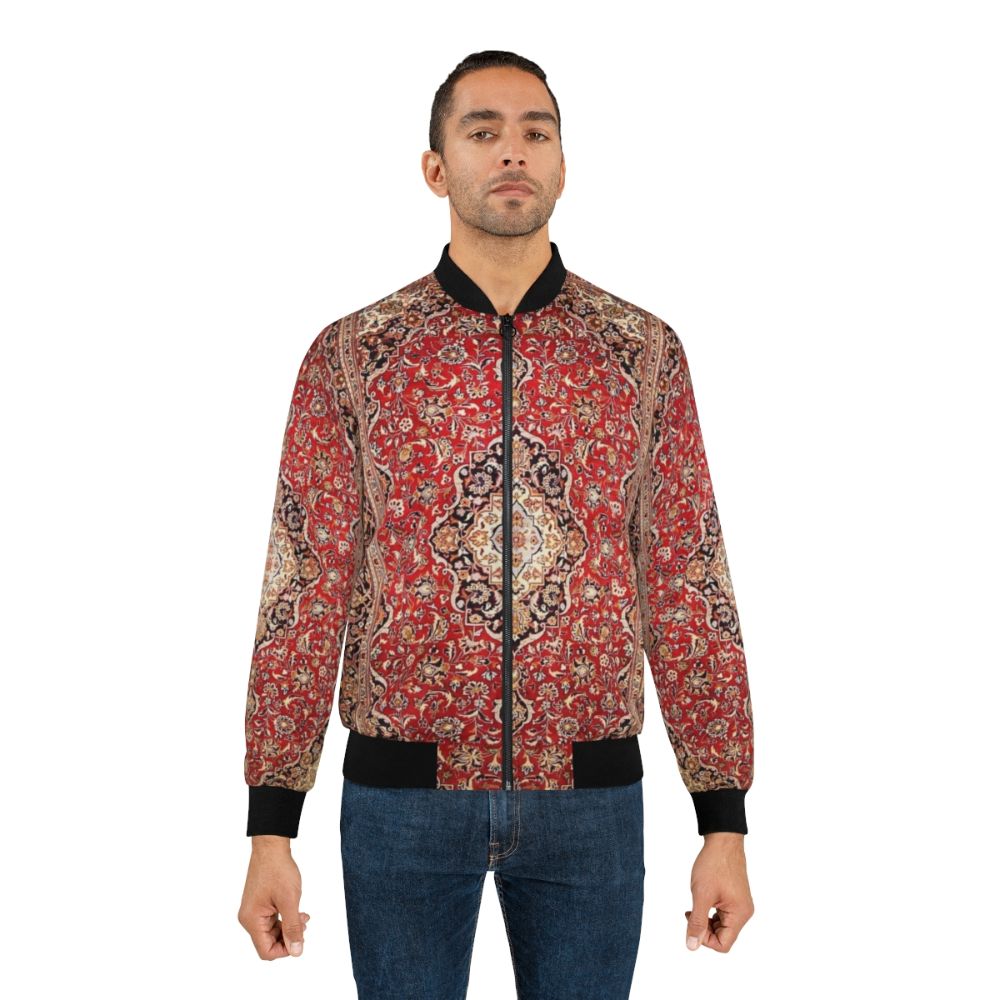 Floral Antique Persian Carpet Print Bomber Jacket - Lifestyle