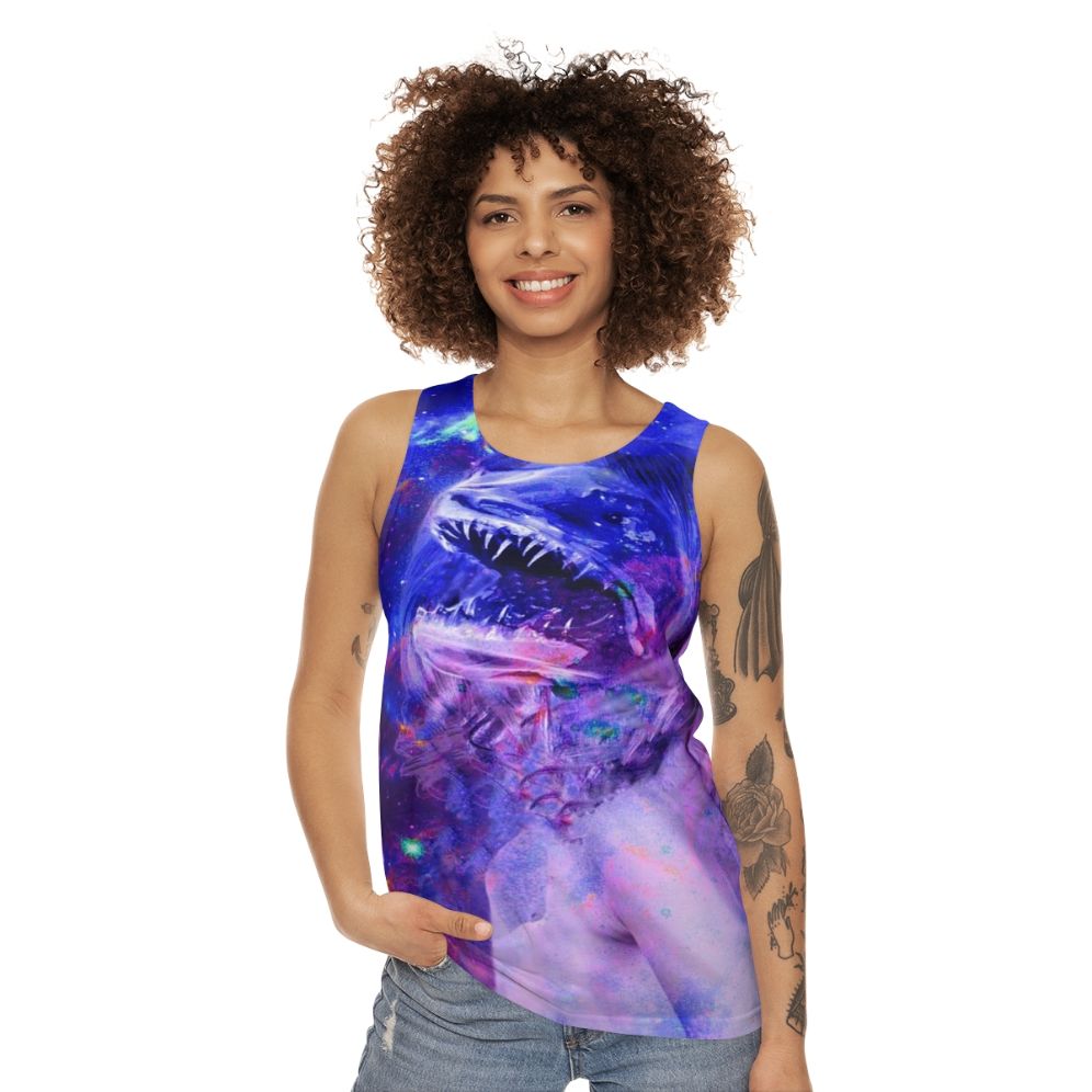 Unisex Ikaroa fantasy tank top with nature-inspired designs - women