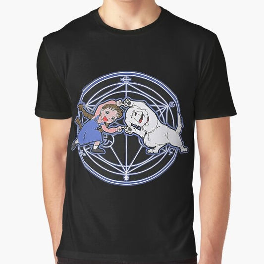 Fullmetal Alchemist anime graphic t-shirt with characters Edward Elric and Alphonse