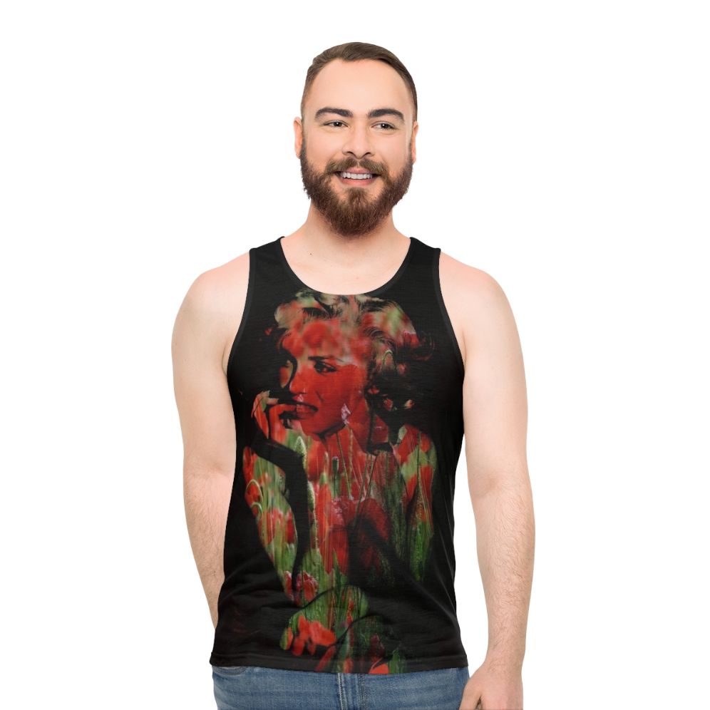 Addiction Calling Unisex Tank Top featuring pop culture abstract art with neon colors - men