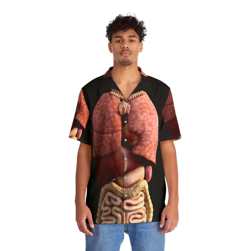 Hilarious Internal Organs Hawaiian Shirt with 3D Anatomy Illustration - People Front