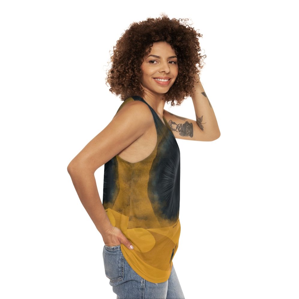 Unisex yellow sand tank top inspired by the Dune movie - women side