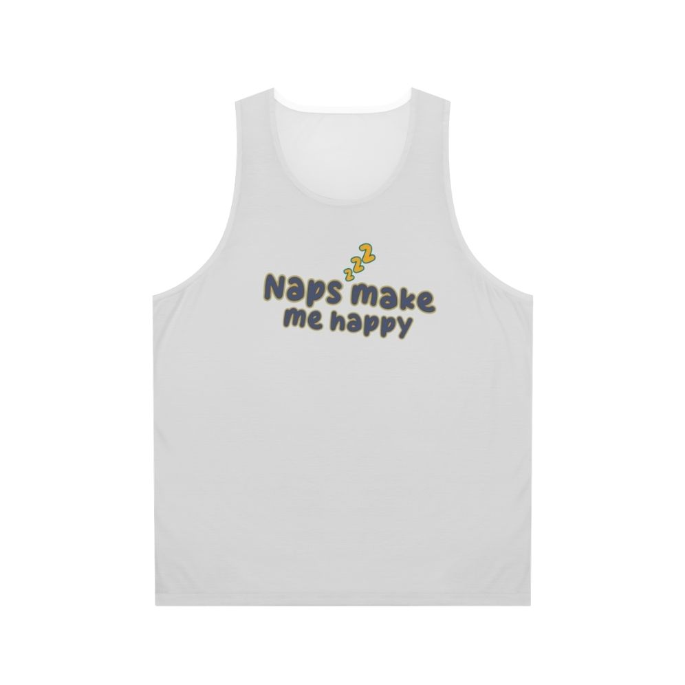 Unisex tank top with "Naps Fix Everything" design