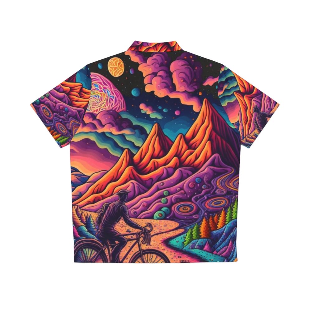 Psychedelic Hawaiian Shirt with Vibrant Bicycle Day 1943 Art - Back