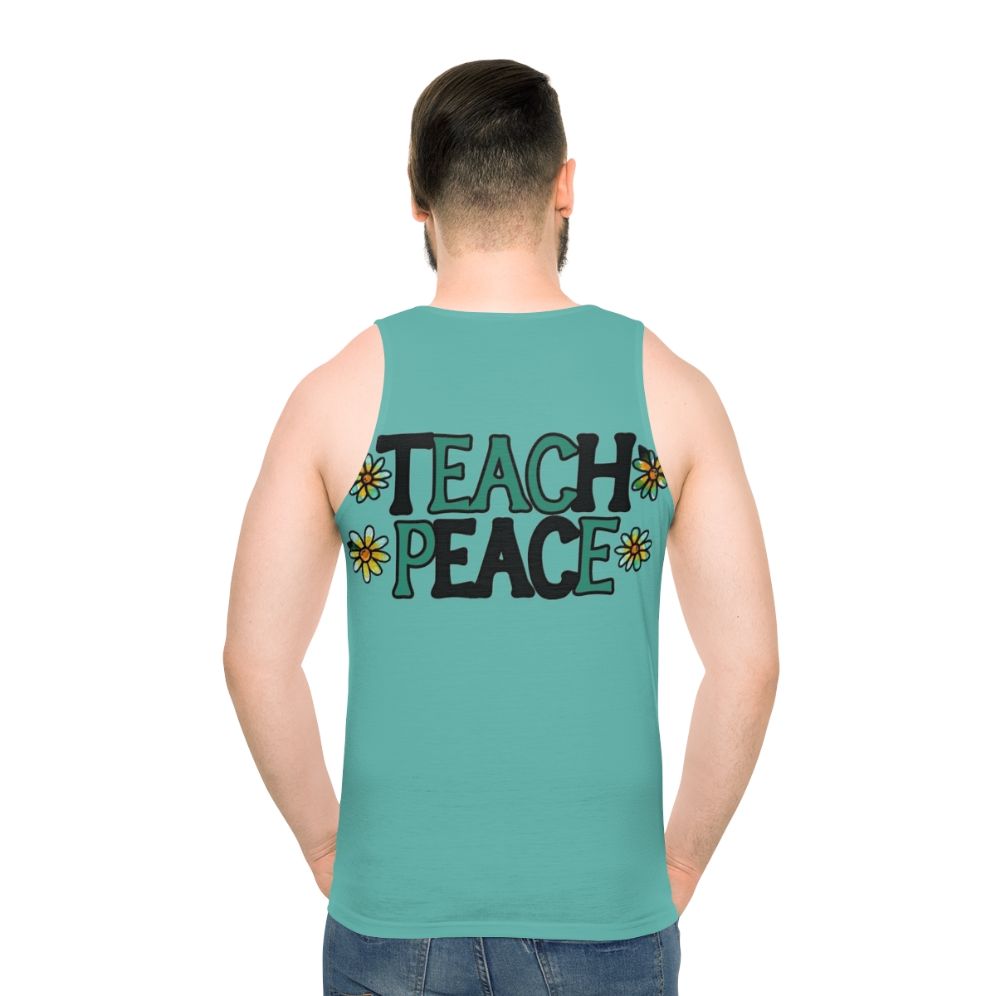 Unisex "Teach Peace" Tank Top - men back