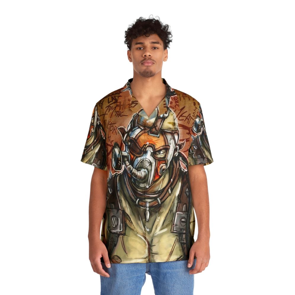 Psycho Hawaiian Shirt 2 - Borderlands Inspired Post Apocalyptic Fashion - People Front