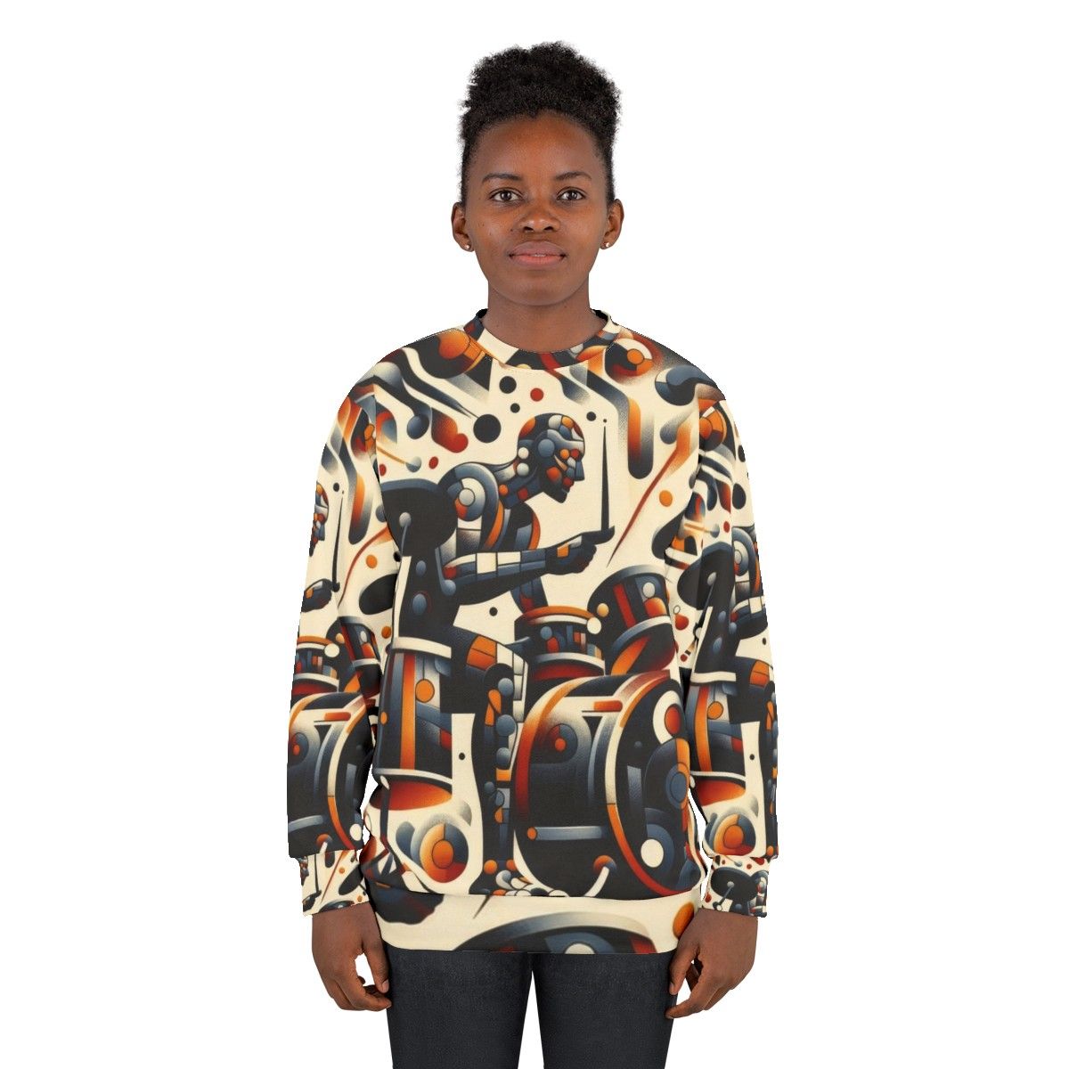 Abstract music drummer sweatshirt - women