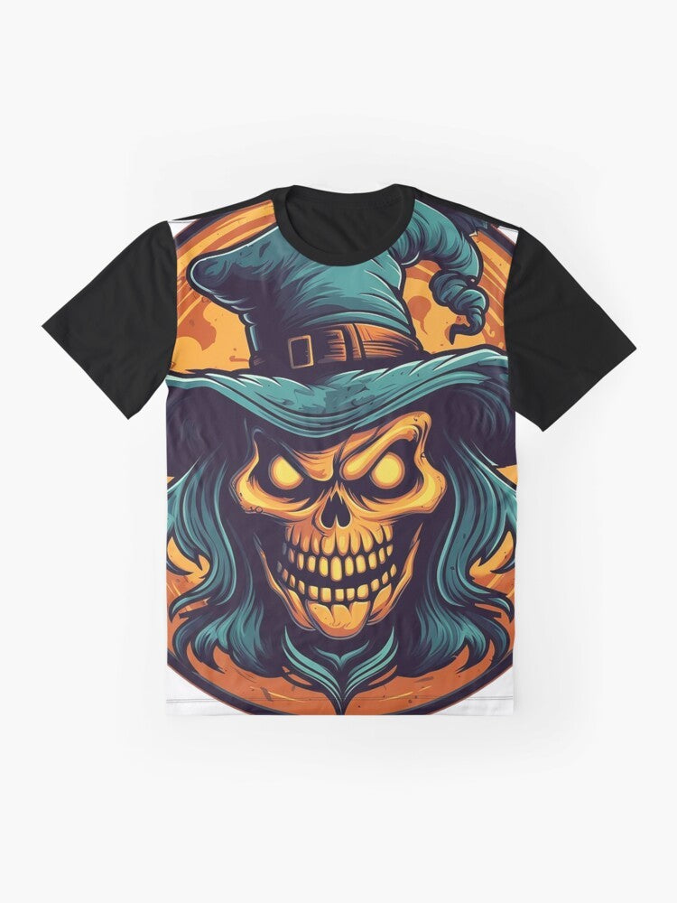 Spooky smile graphic Halloween t-shirt - Flat lay