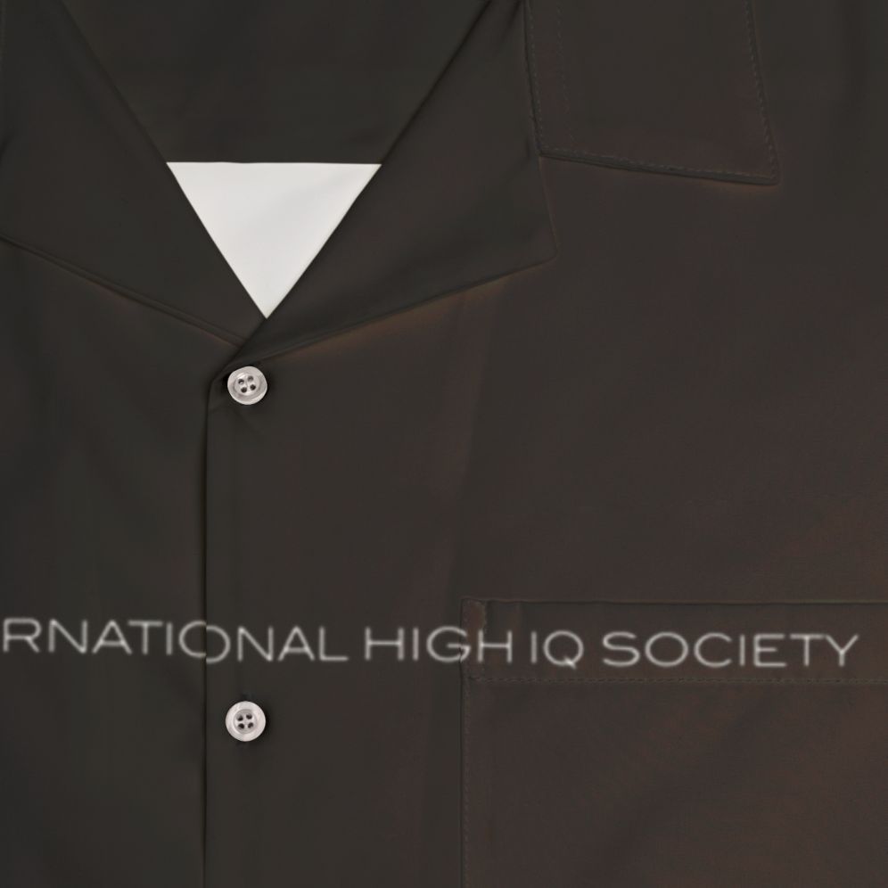 International High IQ Society Logo Black Hawaiian Shirt - Detail