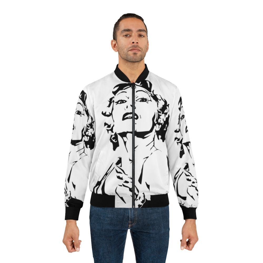 Classic movie-inspired bomber jacket with iconic actress silhouette - Lifestyle