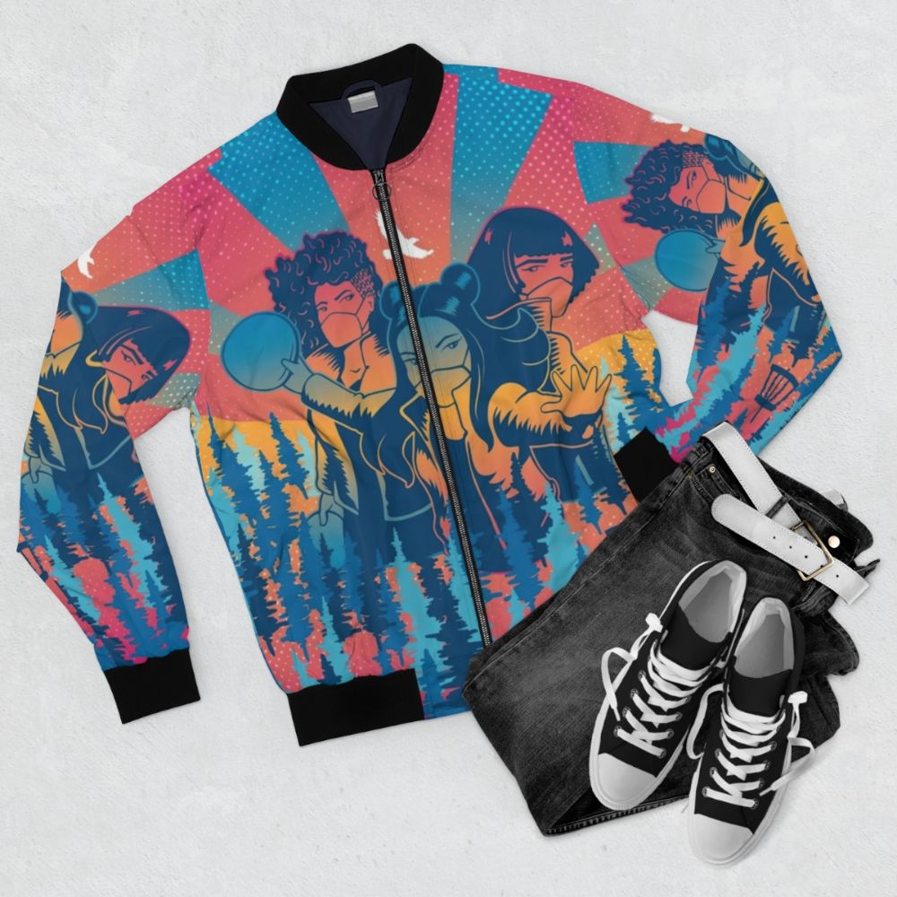 RPM Furies lightweight bomber jacket in a summer-friendly design - Flat lay