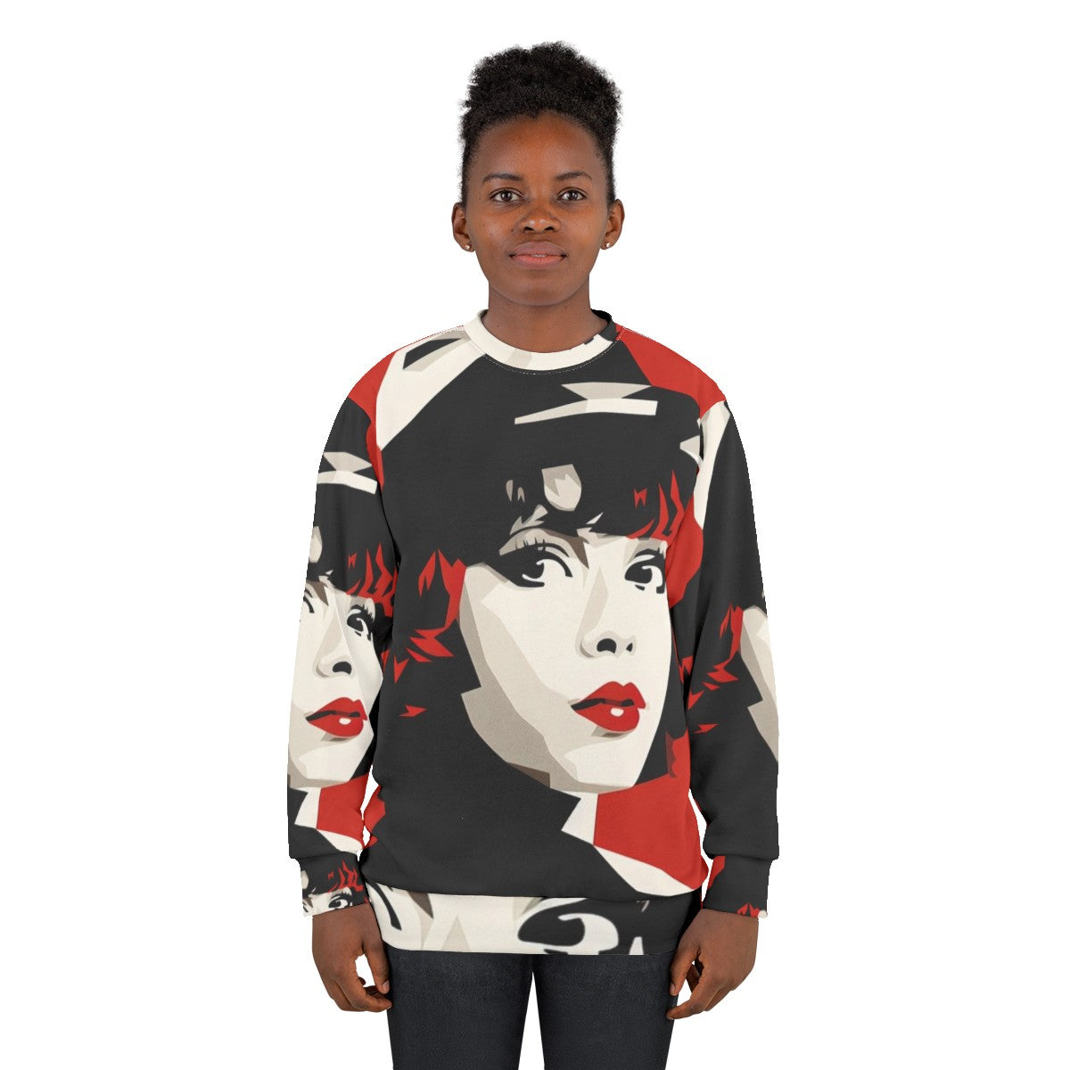 Clara Bow Red Minimalism Sweatshirt - women