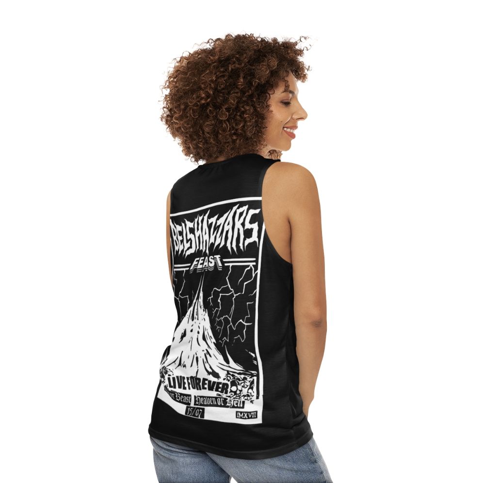 Belshazzar's Feast Unisex Heavy Metal Tank Top - women back