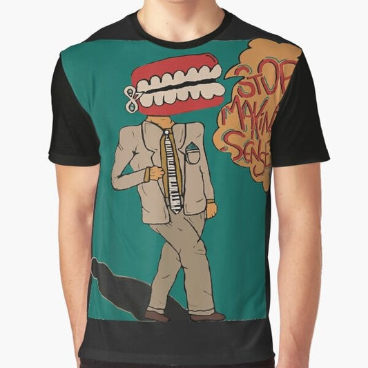 Retro graphic t-shirt featuring the "Talking Heads: Stop Making Sense" design with David Byrne