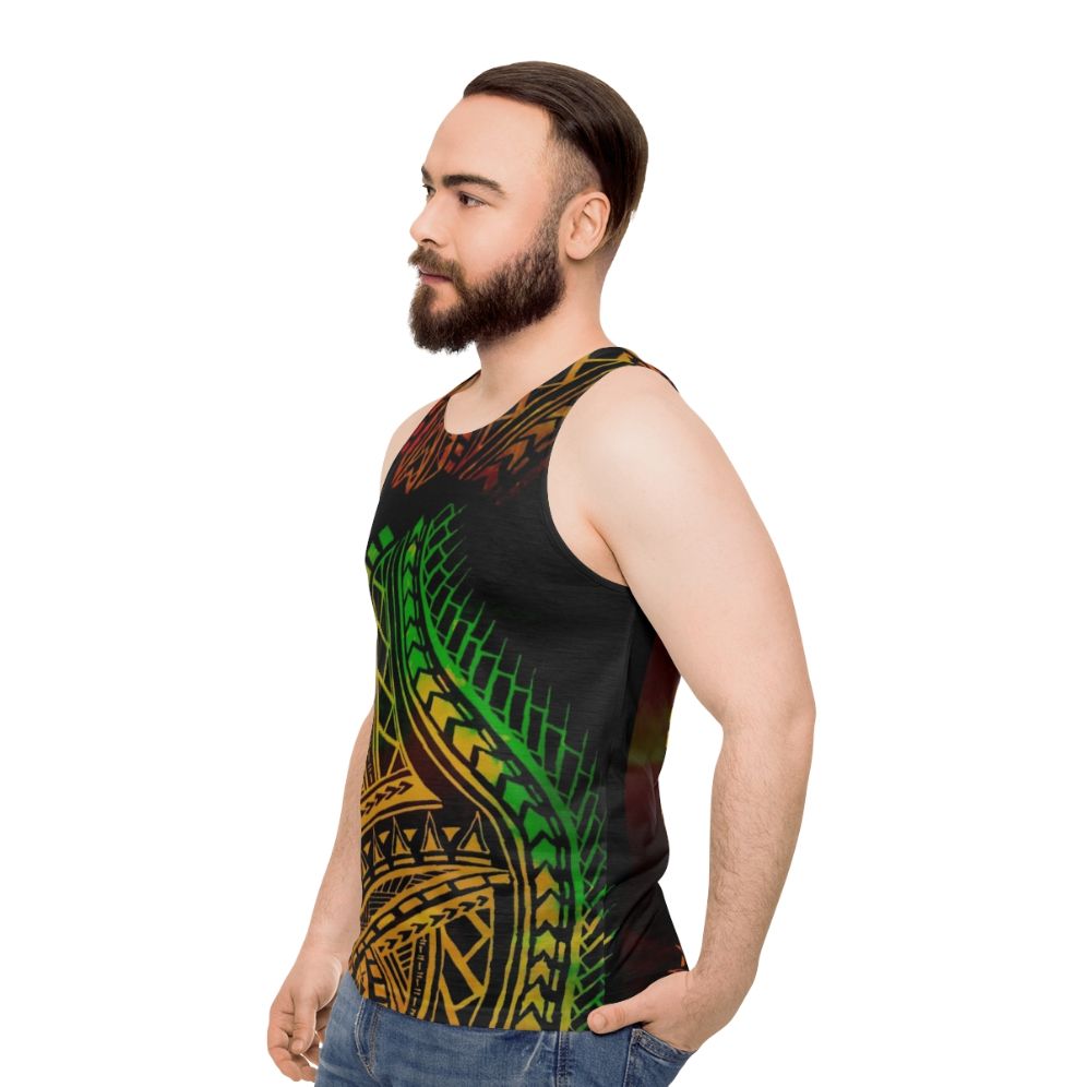 Polynesian Tribal Unisex Tank Top - men side