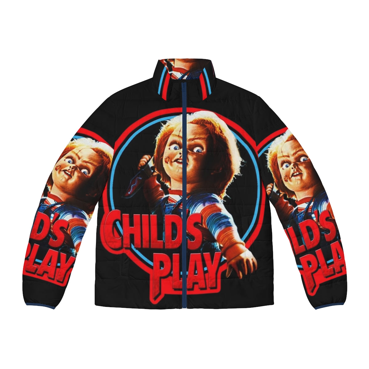 Chucky Puffer Jacket, featuring the diabolical doll from the horror classic Child's Play