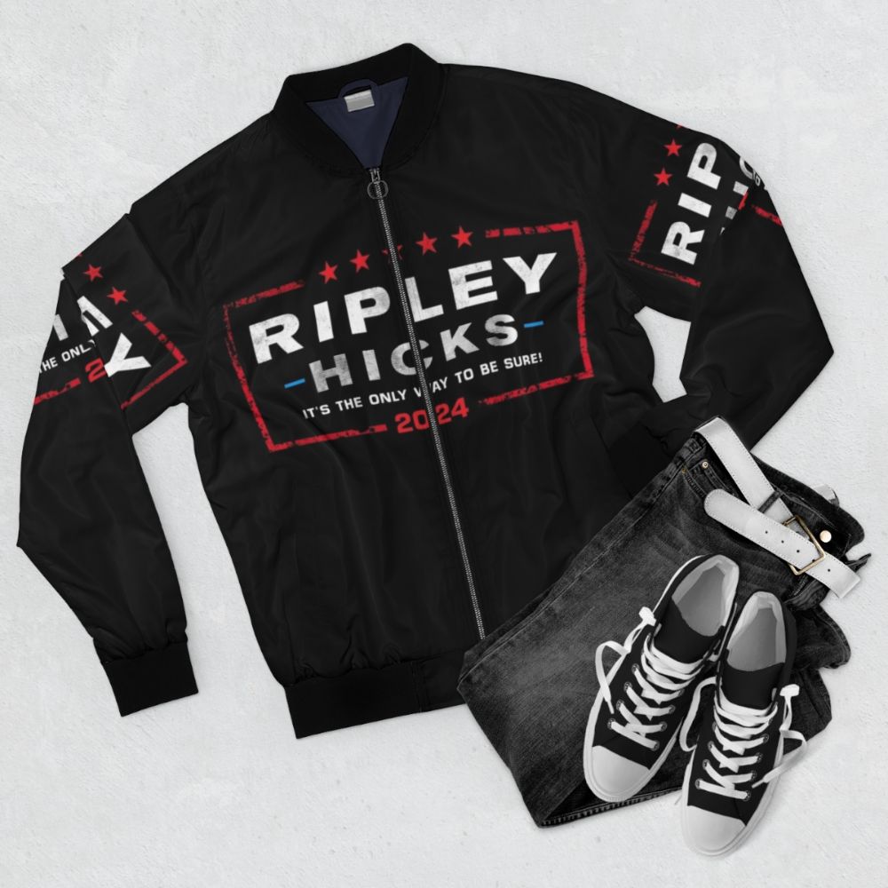 Ripley Hicks 2024 - The Only Way to Be Sure Bomber Jacket - Flat lay