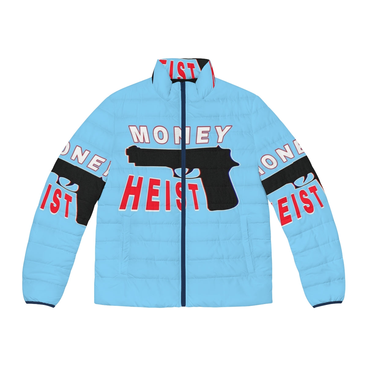 Money Heist Netflix Customized Puffer Jacket featuring the iconic art from the popular Netflix series