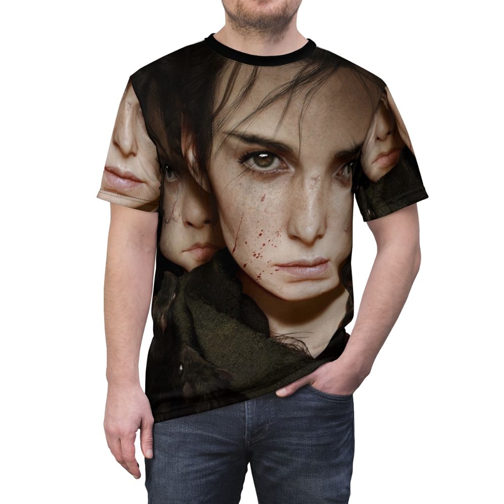 Plague Tale Inspired Gamer AOP T-Shirt with Focus Keyword - men front