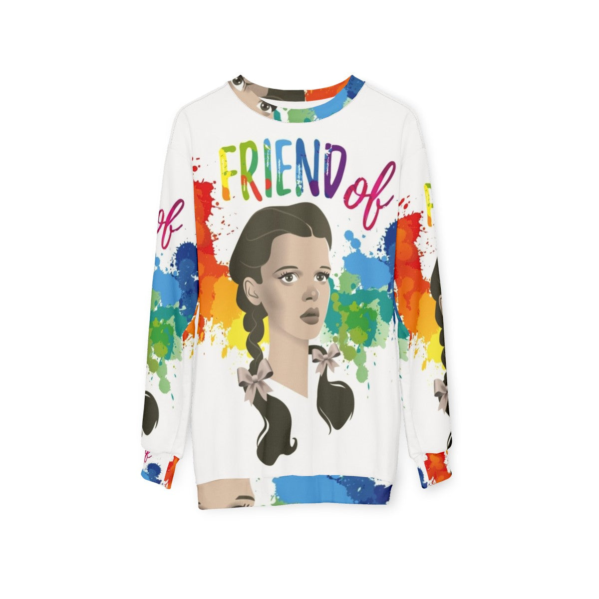 Friend of Dorothy Sweatshirt featuring Judy Garland and Wizard of Oz icons - hanging