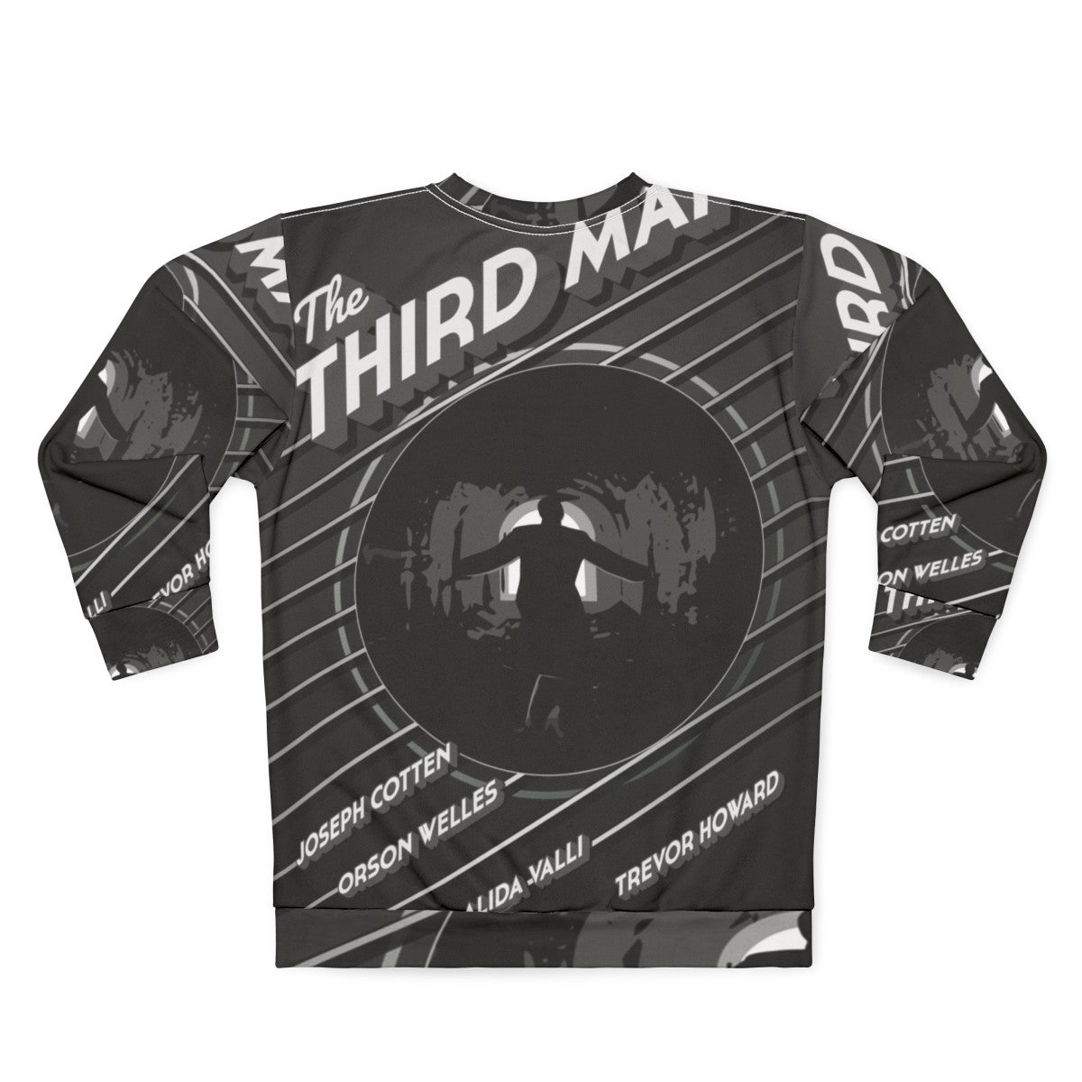 Classic 'The Third Man' movie poster design on a gray sweatshirt - Back