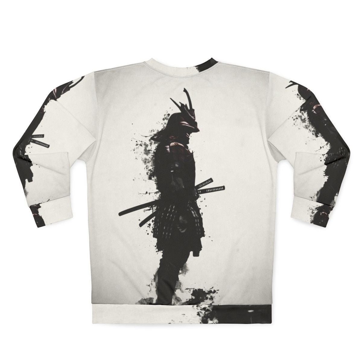 Armored samurai warrior sweatshirt with Japanese katana design - Back