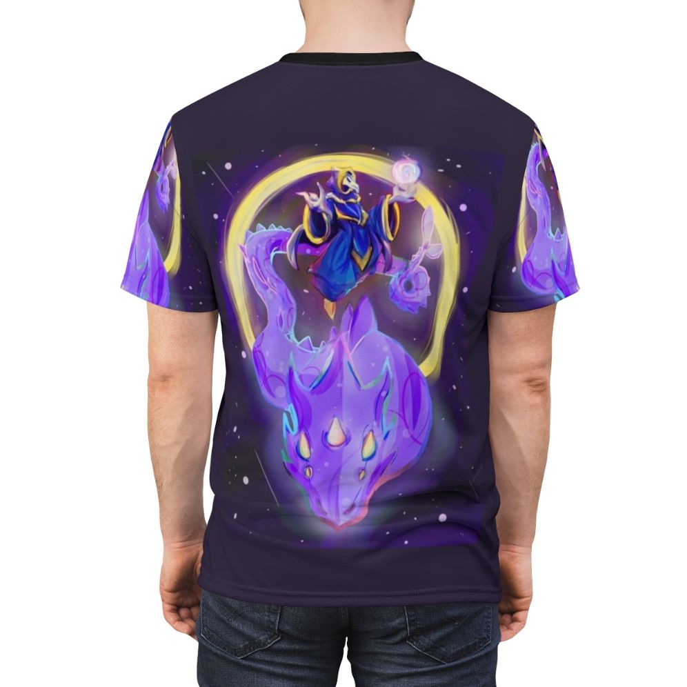 Terraria inspired Lunatic Cultist Phantasm Dragon graphic on a high-quality t-shirt - men back