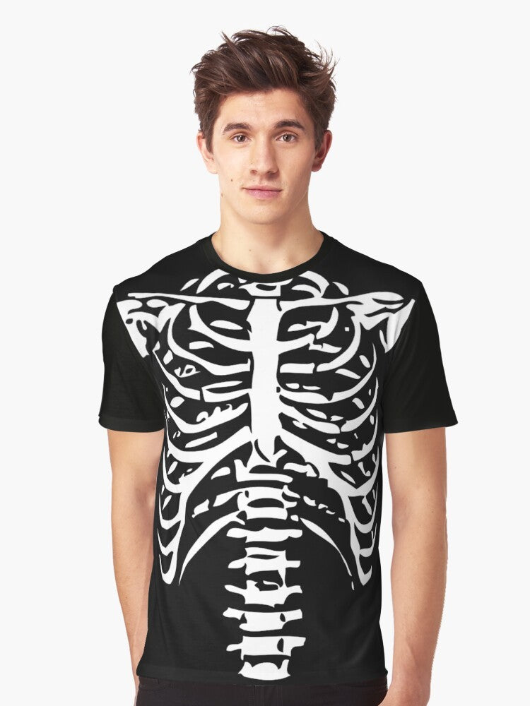 Skeleton rib cage graphic design printed on a t-shirt - Men