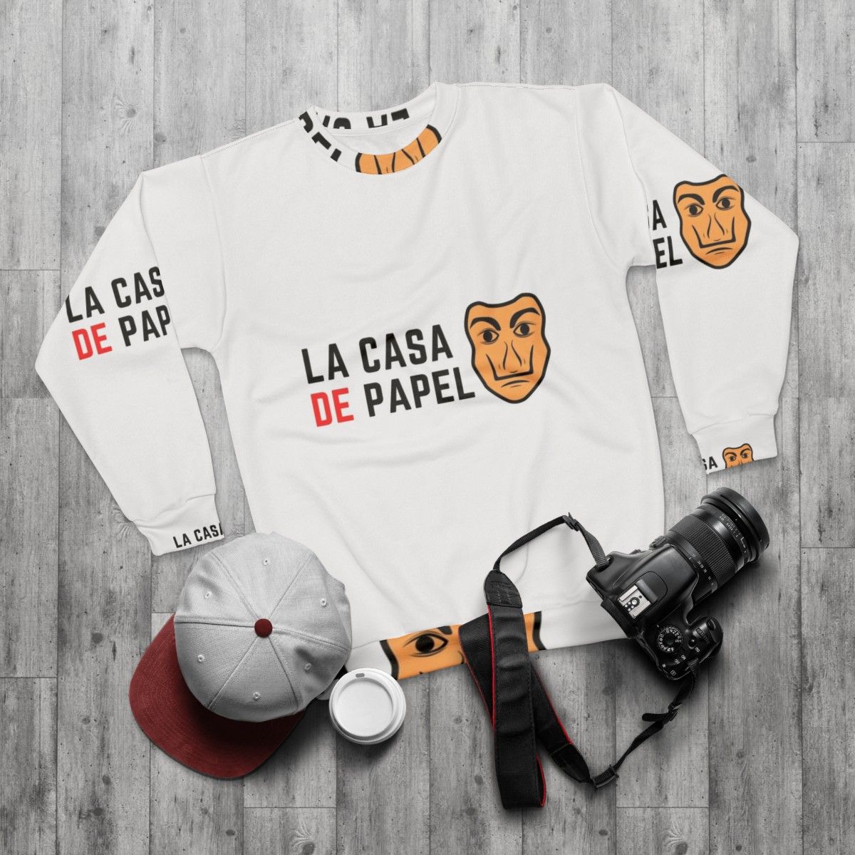 Money Heist Sweatshirt with La Casa De Papel TV Show Logo - flat lay