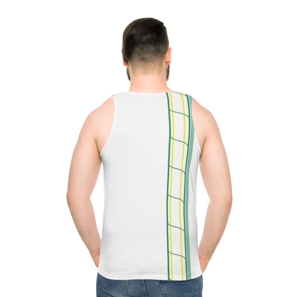 Unisex tank top for LGBTQ pride and incontinence care - men back