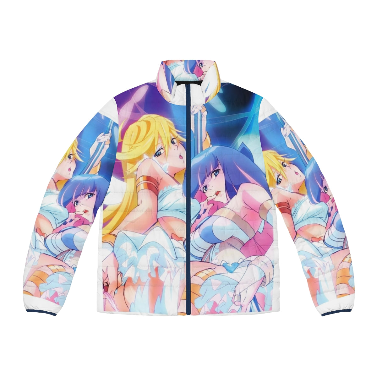 Anime inspired puffer jacket with Panty and Stocking with Garterbelt design