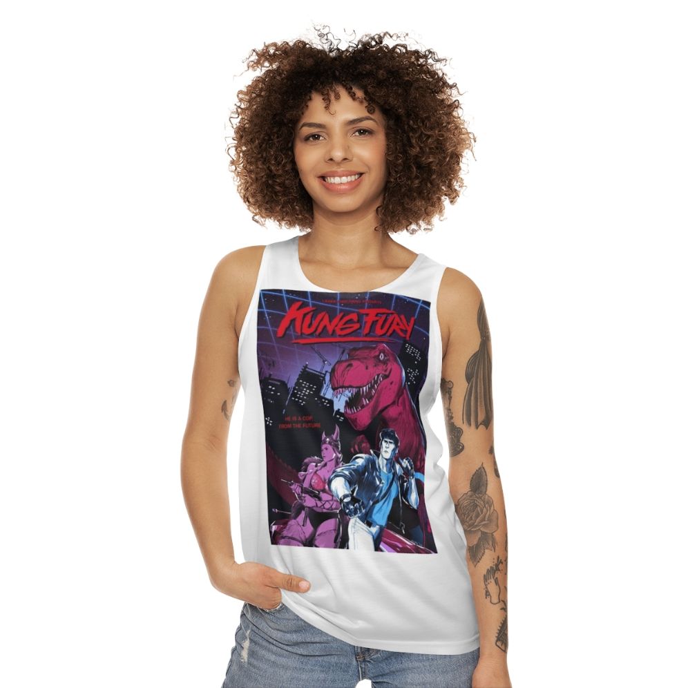 Kung Fury 80s Retro Vaporwave Synthwave Unisex Tank Top - women