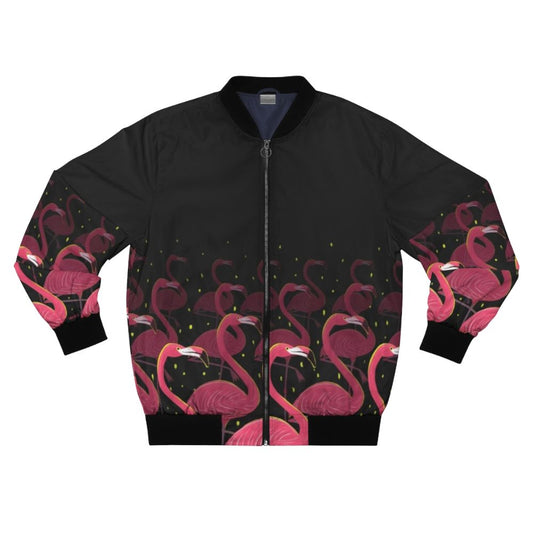 Flamingo March Bomber Jacket - Magical pink bird pattern design