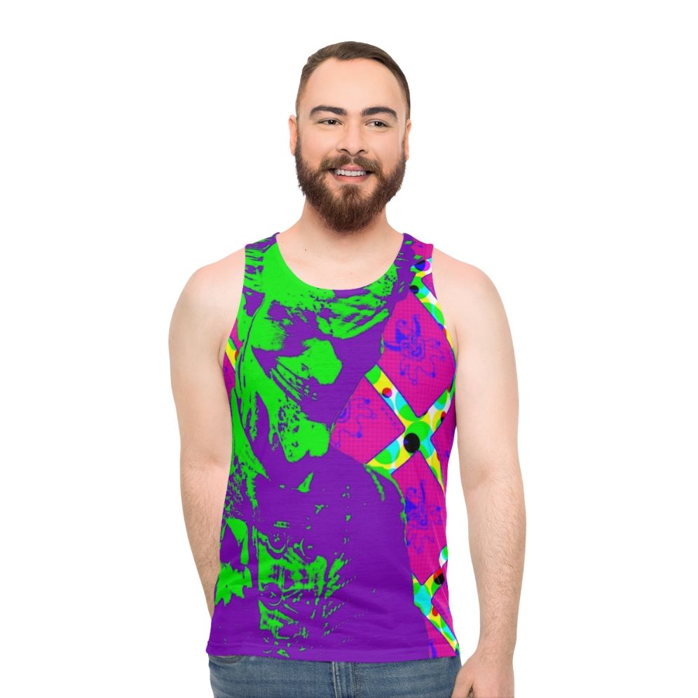 Psychedelic clown pop art design unisex tank top - men