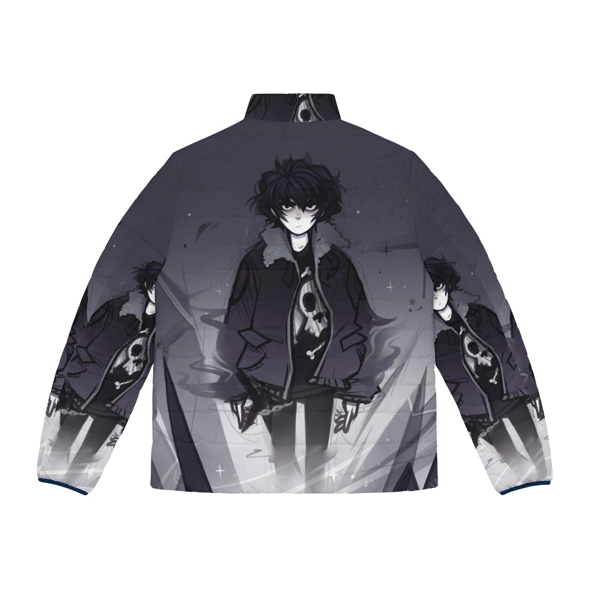 Nico Di Angelo inspired puffer jacket with shadow and darkness design - Back