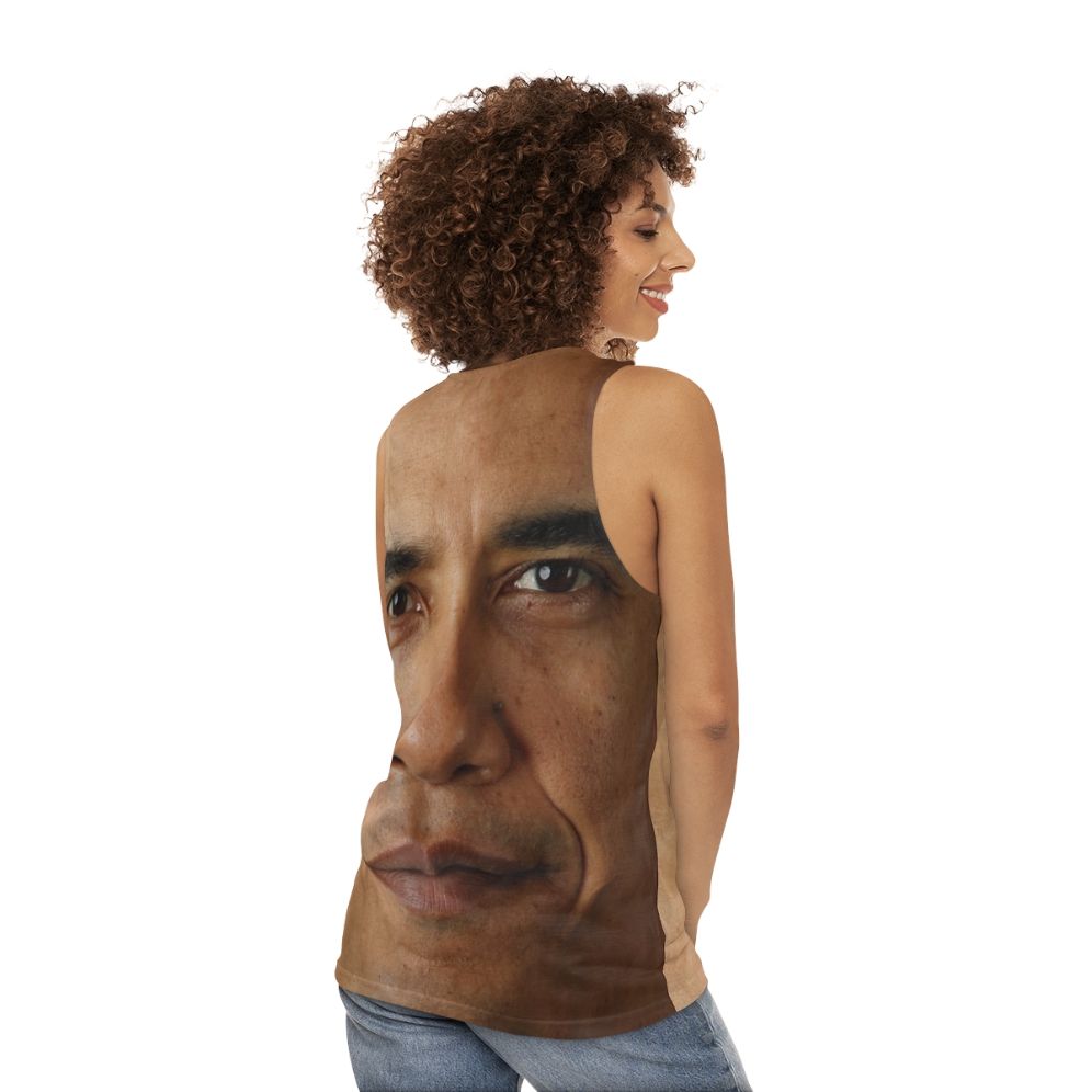 Obama Face Unisex Tank Top - women back