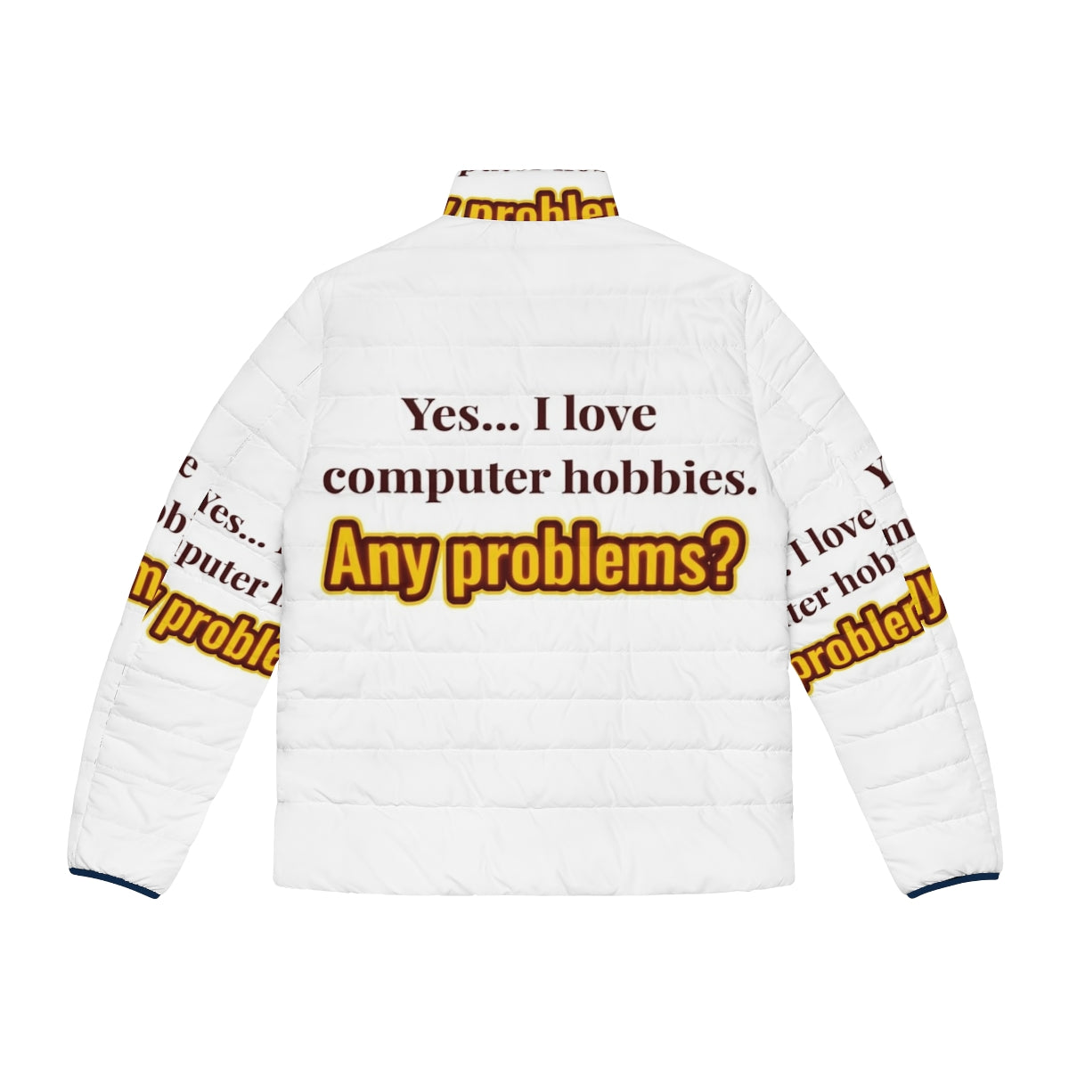 Computer hobbies puffer jacket with digital design - Back